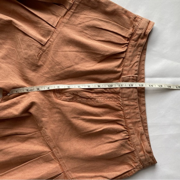 Free People Tuscany Coral Sarina Pleated Barrel Leg Bohemian Trousers Size 8 - Picture 15 of 16